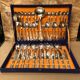 Louis xv style silver metal housewife service 51 pieces + vintage box