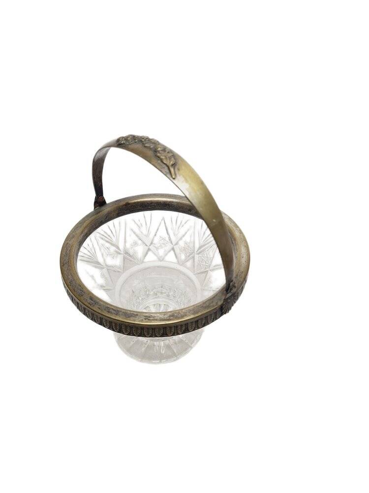 Art Deco crystal fruit basket, Poland, 1930s