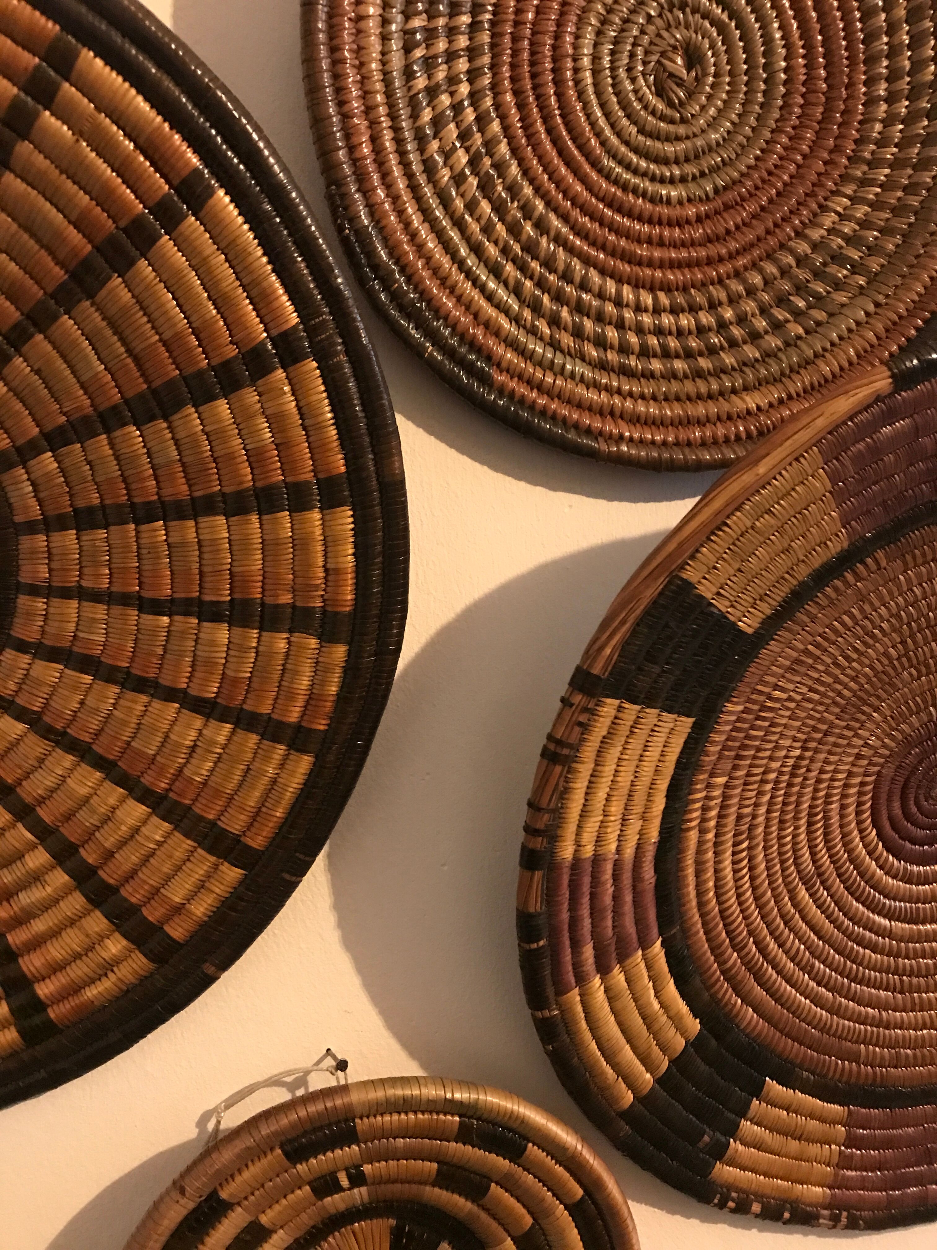 Vintage wall baskets Africa