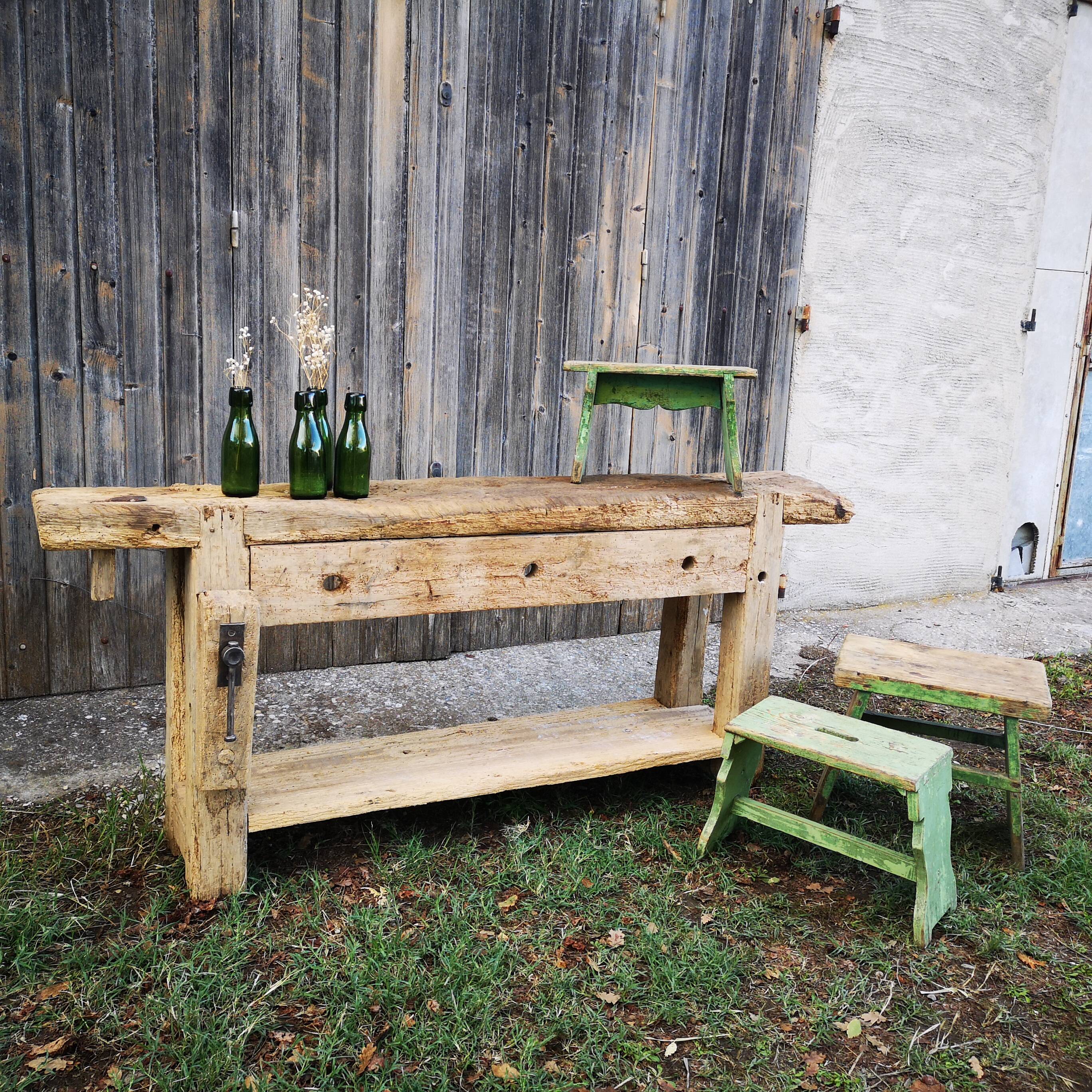 Small old carpenter's workbench