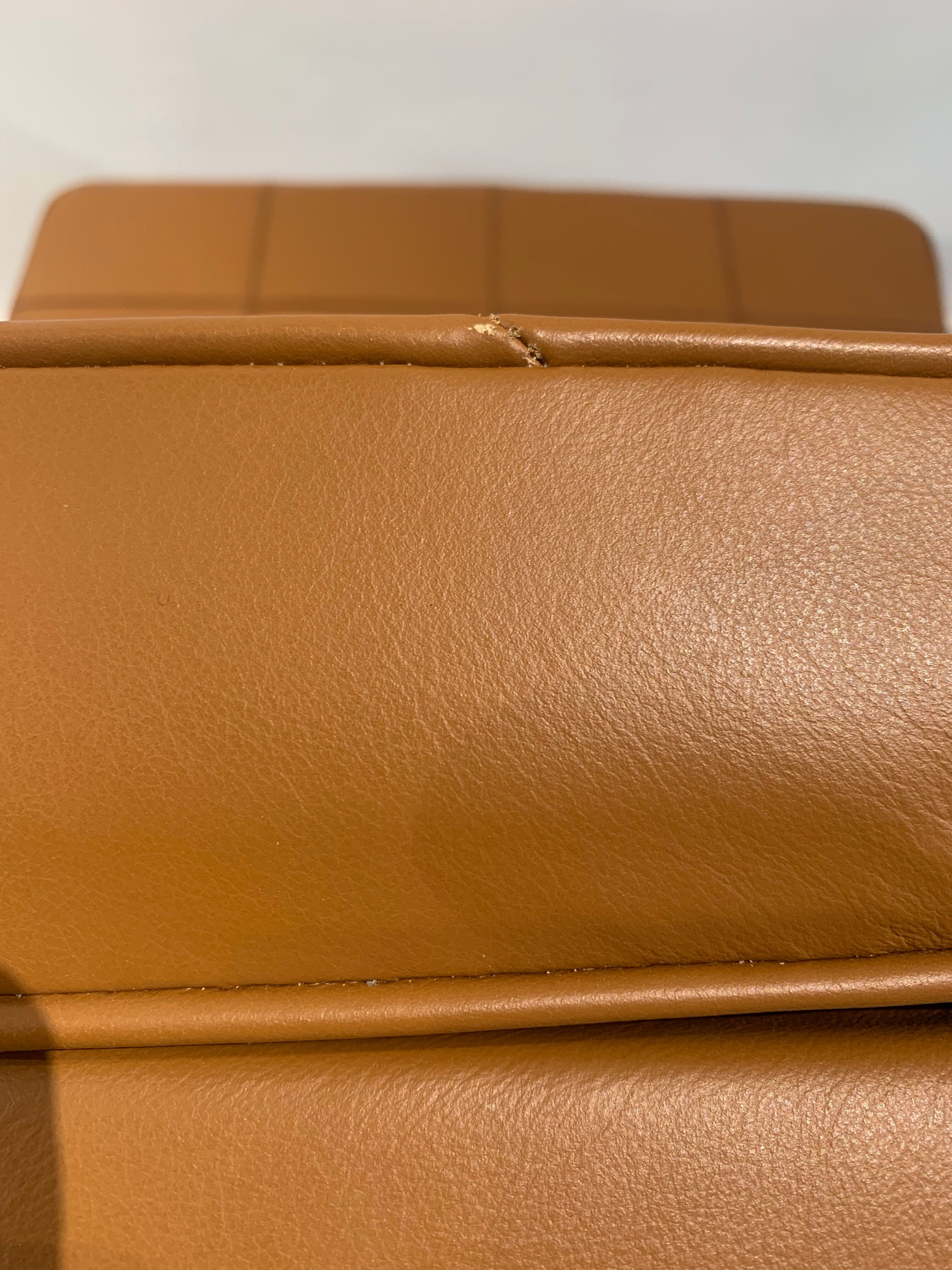 Pair of camel leather drivers by Florence Knoll