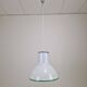 Large Italian Murano Cased Glass Pendant Light with Green Trim, 1970's