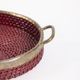 Vintage 1970s Wicker and Brass Tray, Italian Design