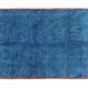 Moroccan blue rug with orange, black, gray, brown square 250cmx150cm