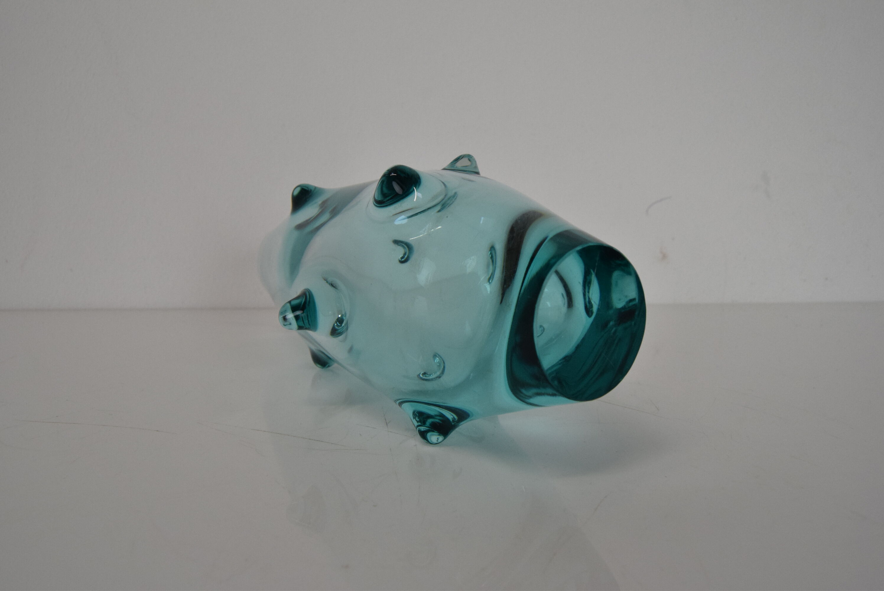 Vintage Glass Vase by Miroslav Klinger for Zelezny Brod Glasswork,1960's.