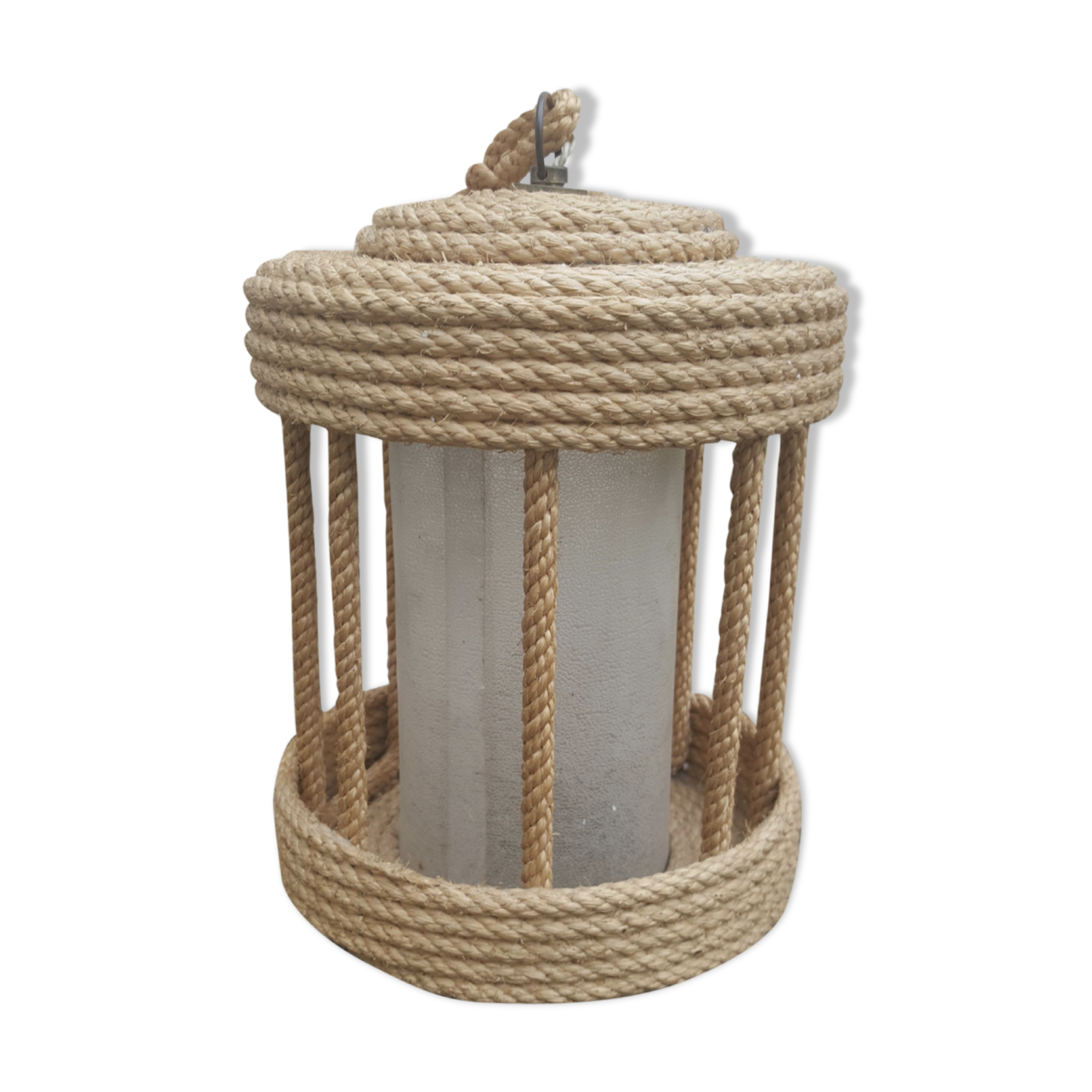 Handcrafted rope hanging lamp