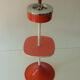 Ashtray on foot 50 metal and pink formica board, silver field