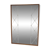 Miroir scandinave en hêtre et en métal, Suède, 1960, 115x78cm