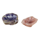 2 empty ring size pockets in stone, rose quartz and amethyst