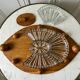 Wooden top and art deco glass 30s
