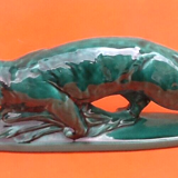 Art deco zoomorphic sculpture glazed ceramics n° 928 fox
