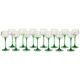 Ensemble de 14 verres à vin vintage Luminarc Alsace avec tiges vertes étroites.