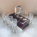 Old vodka alcohol aperitif shot service from the 70s