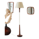 Lampadaire années 60 en teck et laiton – luminaire vintage