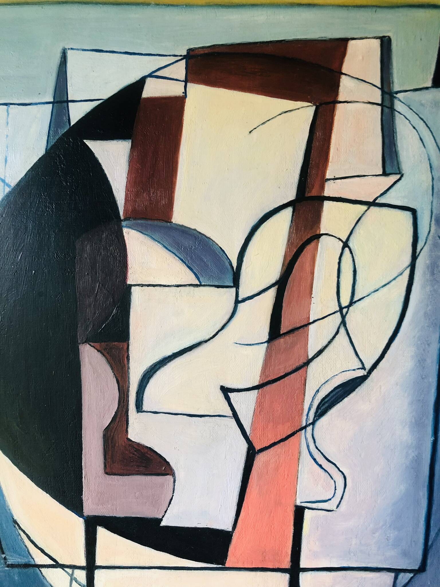 Vintage abstract painting, signed, circa 70's/80's