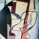 Vintage abstract painting, signed, circa 70's/80's