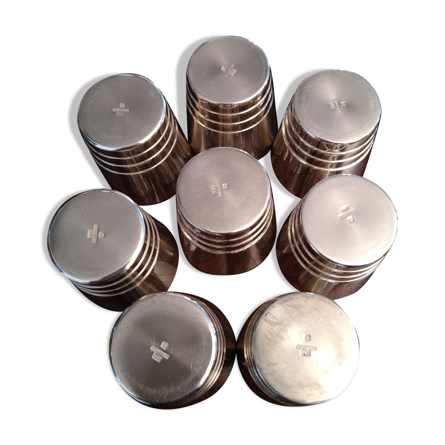 Set de 8 gobelets christofle en métal argent
