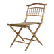 Chaise pliante en faux bambou en bois doré et tissu vert, France vers