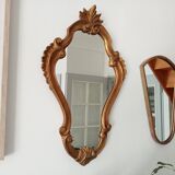 Miroir Italien baroque en résine doré années 60
