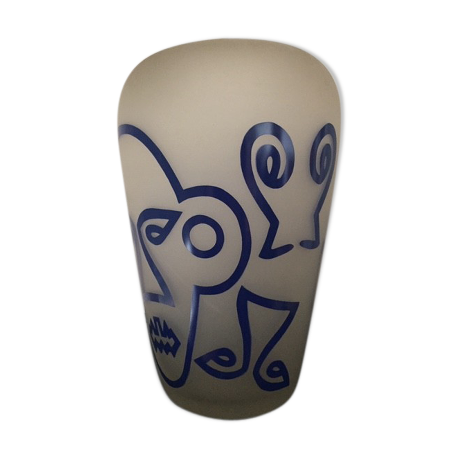 Signed frosted glass vase