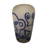 Signed frosted glass vase