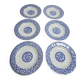 Lot of 6 deep plates Gien with blue patterns in perfect condition.