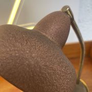 Lampe champignon col de cygne laiton martelée dorée — années 60