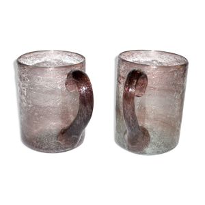 Lot de 2 tasses vintage en verre