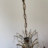 Lustre ancien cuivre et verre