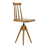 1970s  Beech Chair with Adjustable Height, Czechoslovakia
