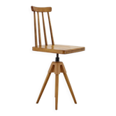 1970s  Beech Chair with Adjustable Height, Czechoslovakia