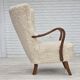 1960s, Danish design by Alfred Christensen, reupholstered, sheepskin.