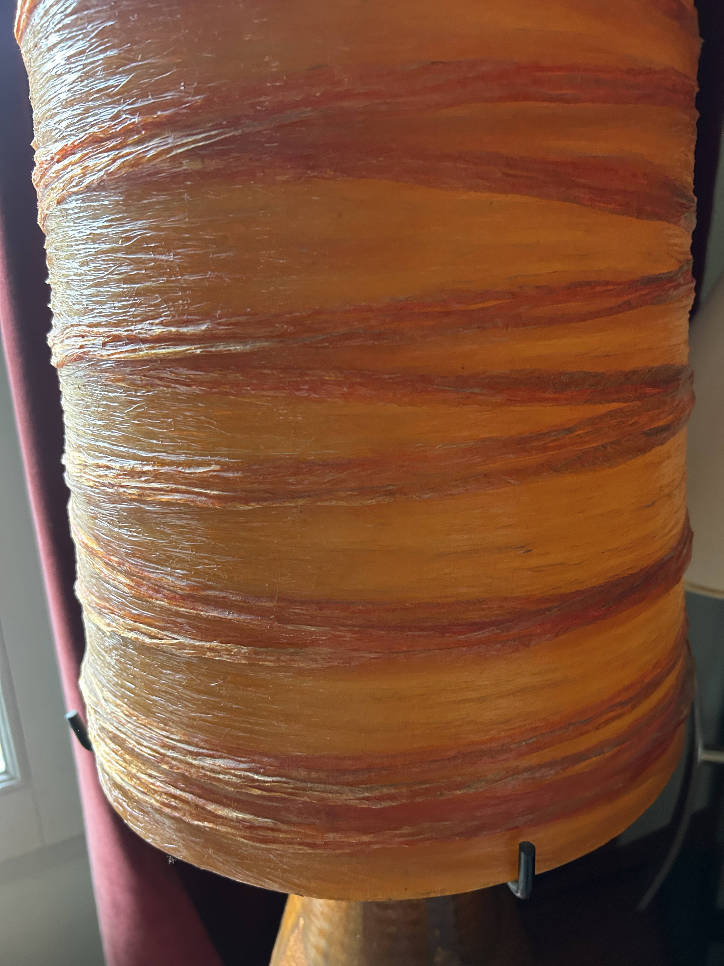 Accolay lamp in terracotta, resin lampshade with double lighting 1960