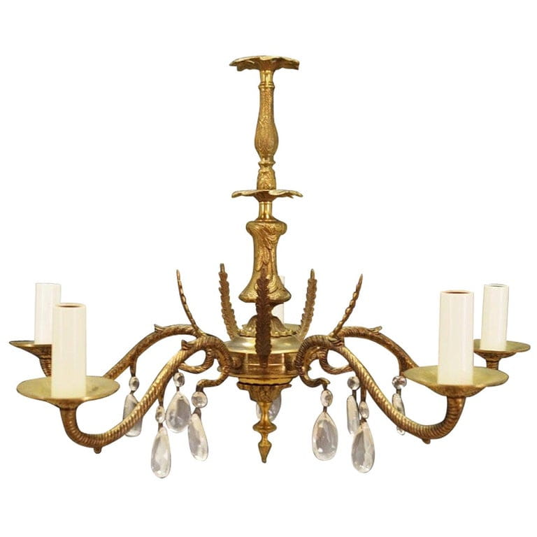 Brass chandelier, Danish design, 1960s, production: Denmark