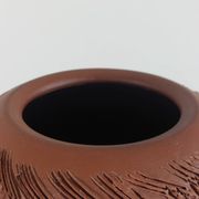 Vase en céramique sgraffito décor brutaliste vintage du milieu du siècle