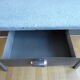 Metal kitchen table with gray speckled enameled top from the 1940s