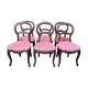 Suite de 6 chaises Louis Philippe velours roses