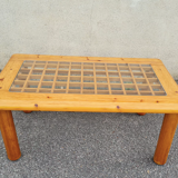 Italian pine and glass coffee table