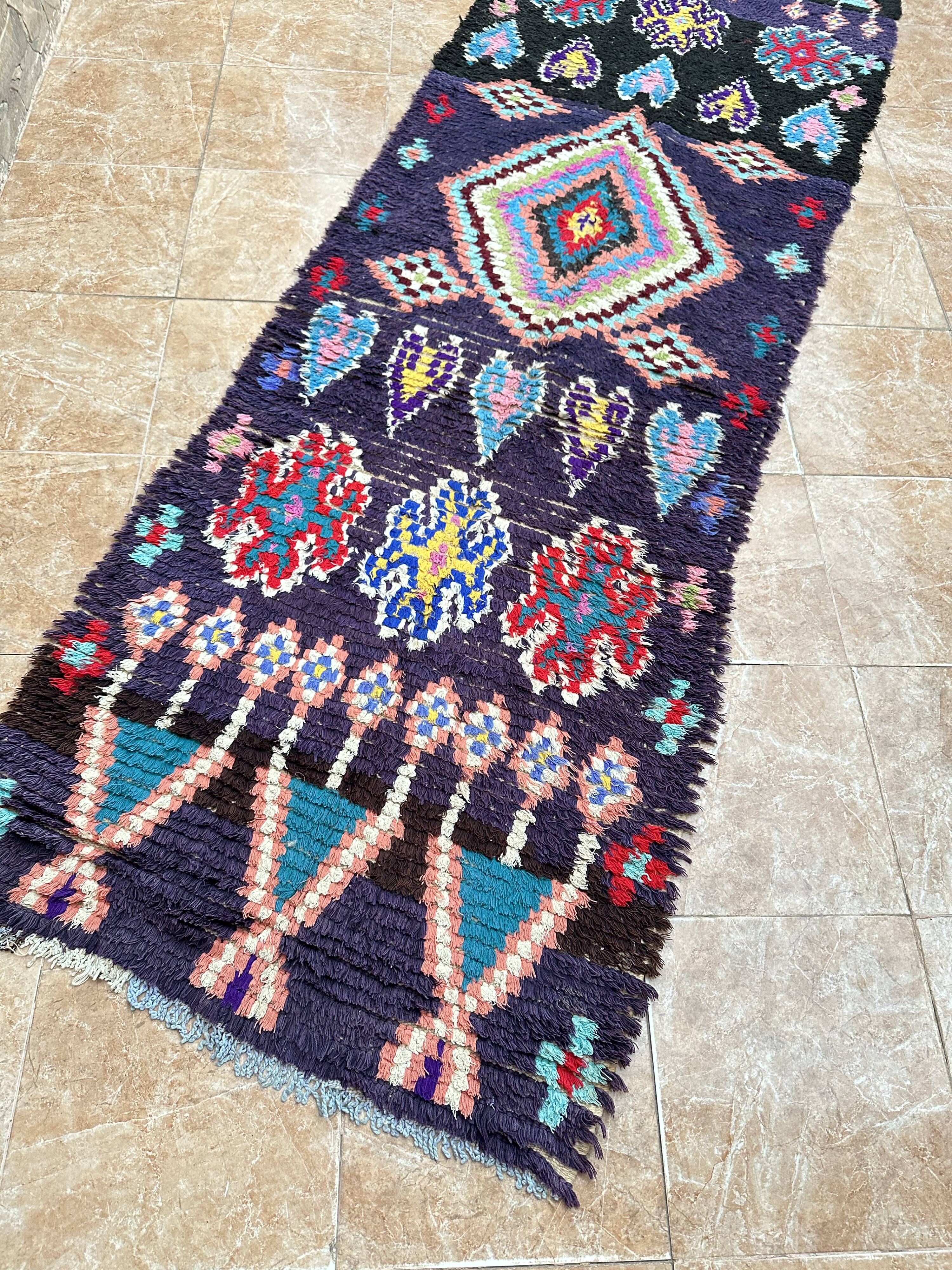 Vintage Boucherouite hallway rug