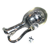 Antique carafe, blown glass can, acid-etched, garland basket, 1900
