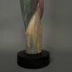 Sculpture en bois par Calin Hentea XXe femme à l'oiseau
