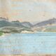 Painting "Mountain Lake", Pastel on paper, framed