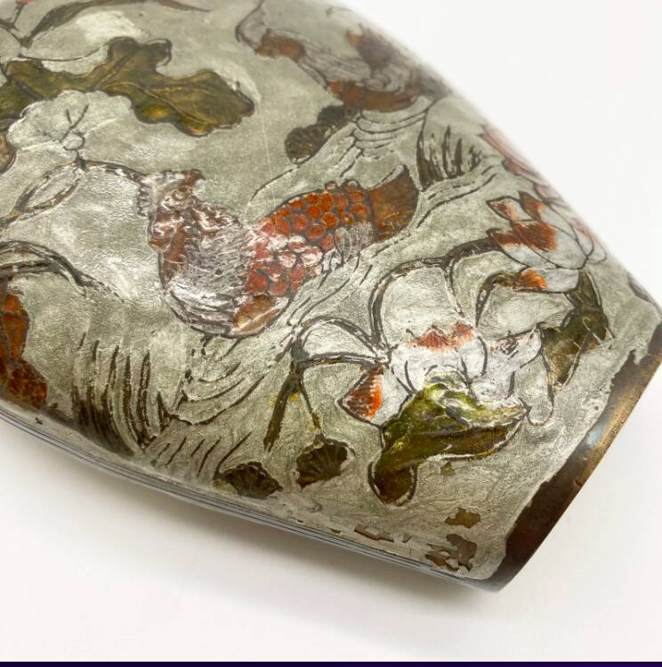 Vase « Meiji » laiton cloisonné, 1900s