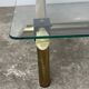 Table basse italienne vintage 80'S en laiton et fer