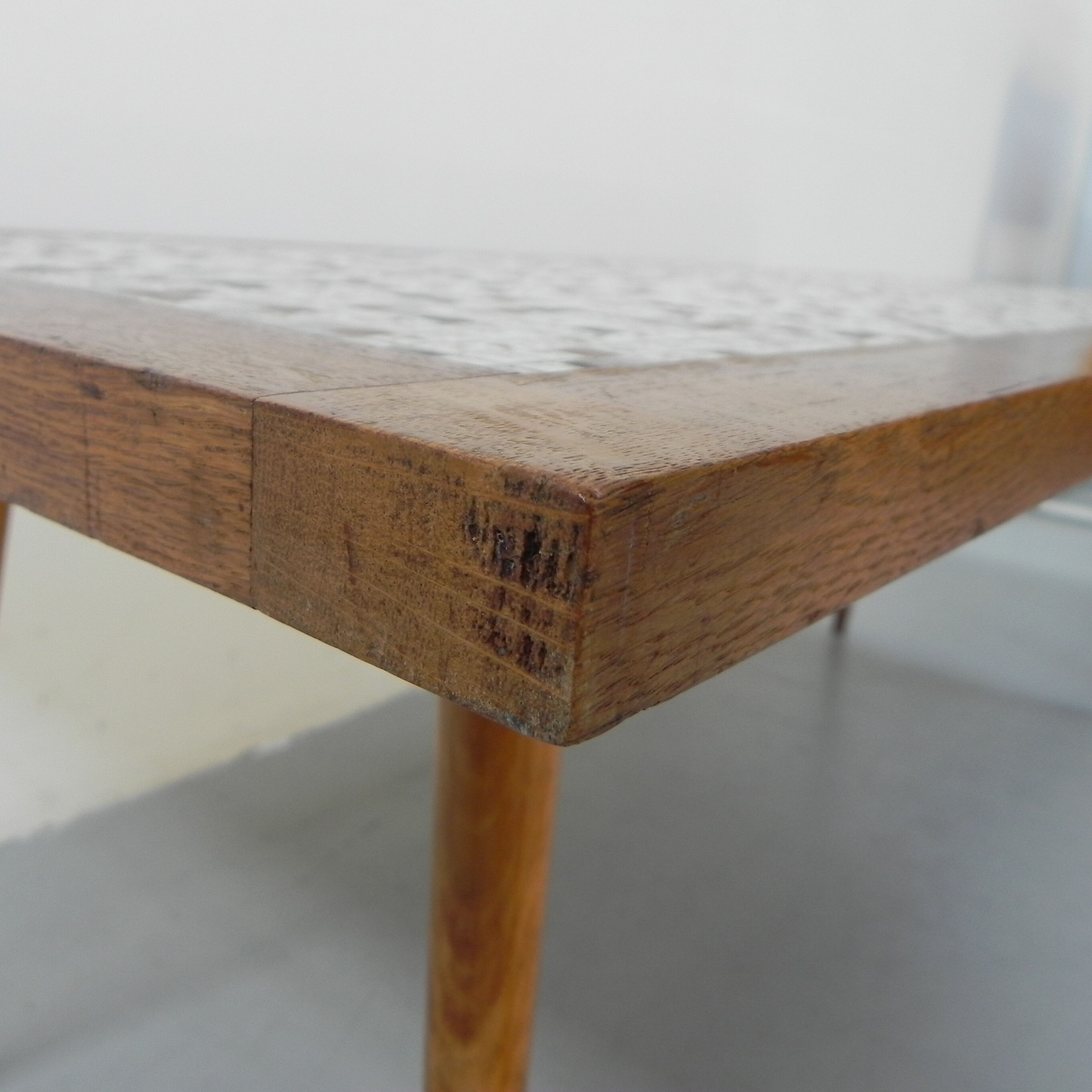 Vintage coffee table with mini tiles, tile table