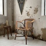 Popular rope, wicker and wood chair