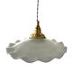 Suspension en opaline blanche ondulée électrifiée à neuf
