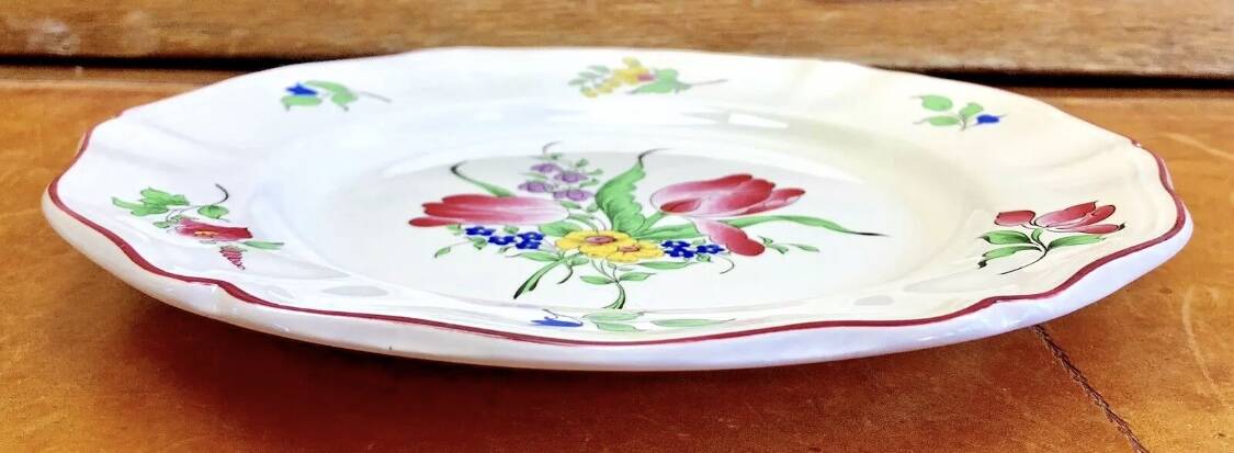 6 old Luneville flat plates, Réverbère model