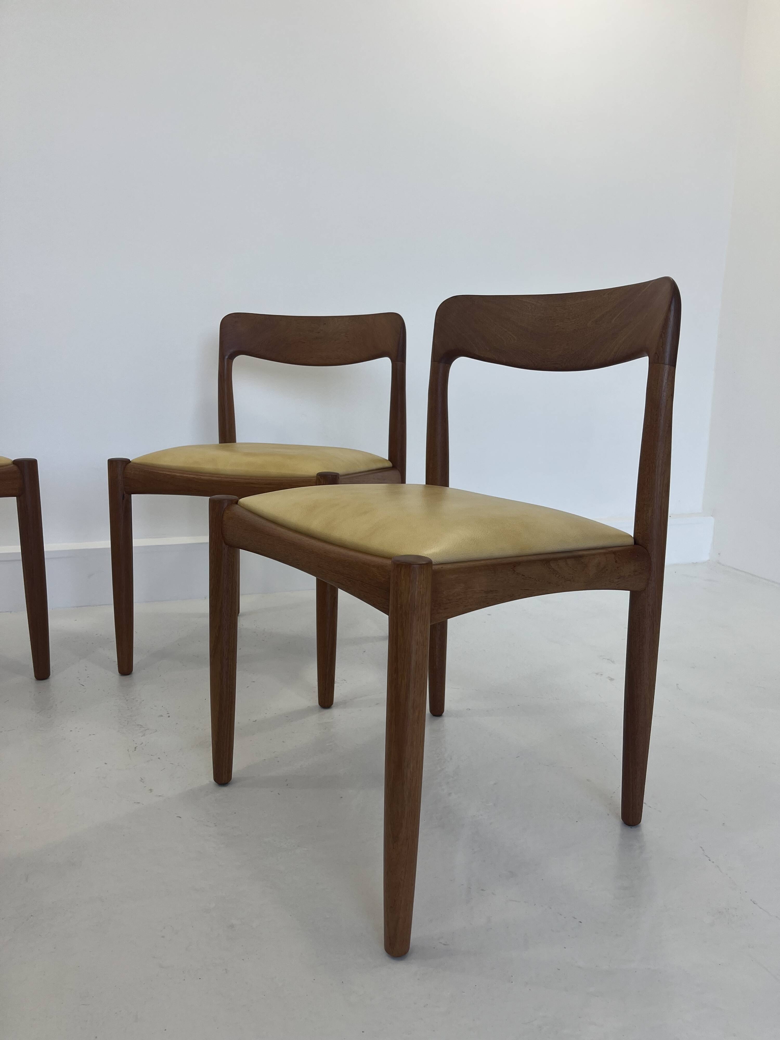 Vintage Danish Dining Chairs in Teak by H.W. Klein for Bramin, Set of 4