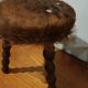 Duo of cowhide stools